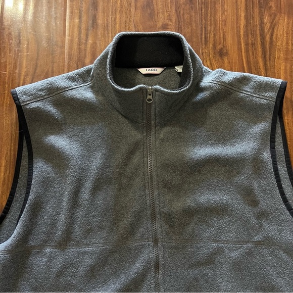 Izod Mens Full Zip Fleece Vest Gray size XL - Picture 4 of 10